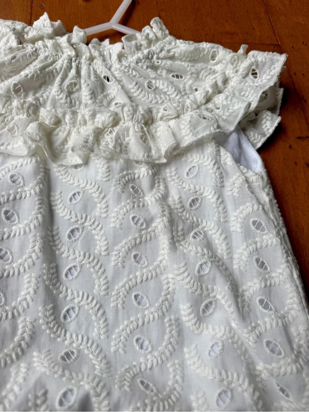 Nueces Classic White Eyelet Ruffle Baby Bubble